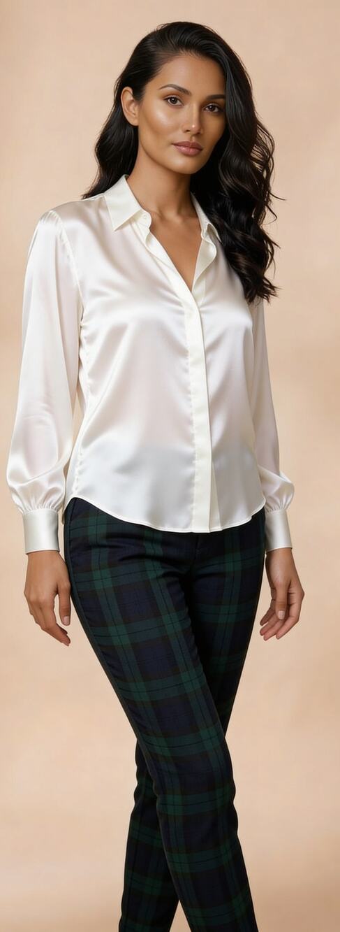 Gap Cotton Blend Blackwatch Plaid Pants | Women’s Classic Preppy Trouser Style